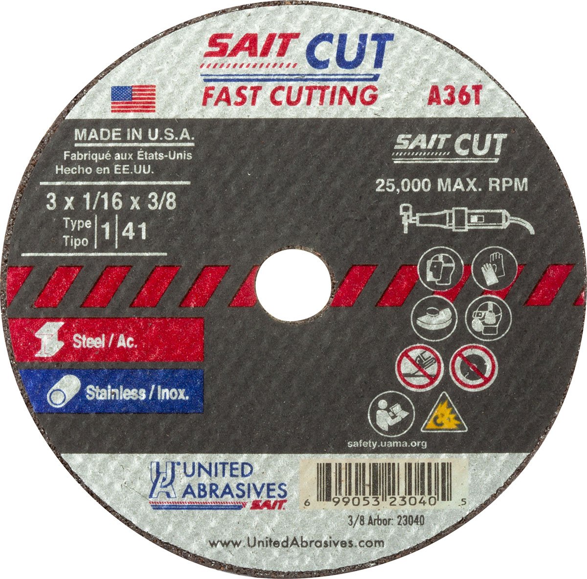 CUTTING WHL 4" X .035 X 3/8" A36T TYPE 1 FAST CUT