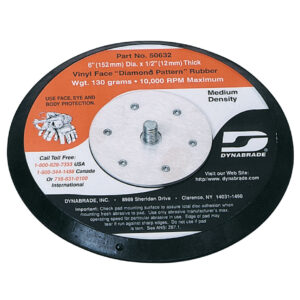 6" X 5/16"-24 PSA NON VAC, RUBBER BACK UP PAD, 1/2" THICK MEDIUM DENSITY