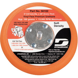5" X 5/16"-24 PSA NON-VAC BACK UP PAD, 3/8" SOFT DENSITY