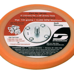 6" X 5/16"-24 PSA NON-VAC BACK UP PAD, 3/8" THICK SOFT DENSITY