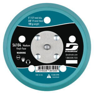 5" X 5/16"-24 PSA VACUUM BACK UP PAD W/ 5 HOLES, 3/8" MEDIUM DENSITY