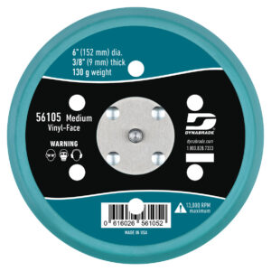 6" X 5/16"-24 PSA VACUUM BACK UP PAD W / 6 HOLES, 3/8" THICK MEDIUM DENSITY