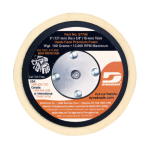 5" X 5/16"-24 VELCRO RADIUS EDGE BACK UP PAD, 5/8" MEDIUM DENSITY