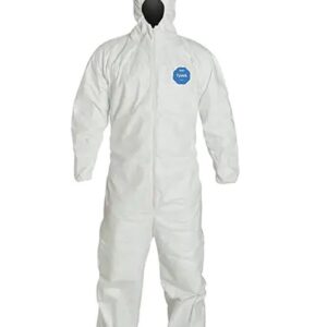 COVERALLS TYVEK SUIT WITH  HOOD TY127 LARGE (25 PER CASE)