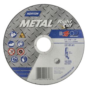 CUTTING WHL NORTON 5" X .040 X 7/8"  CO504M A60QB METAL T-1