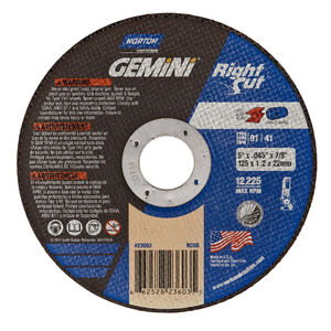 CUTTING WHEEL 4-1/2" X .045" X 7/8" GEMINI RIGHTCUT A36Q TYPE 1