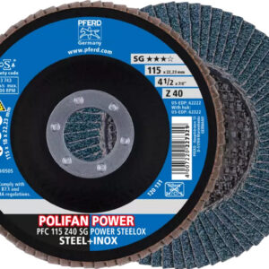 PFERD POLIFAN FLAP DISC  4-1/2" X 7/8"  40 GR