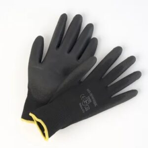 GLOVES - BLACK W/BLACK COATED MATTE PALM SIZE 9