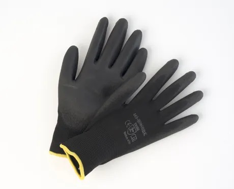 GLOVES - BLACK W/BLACK COATED MATTE PALM SIZE 9