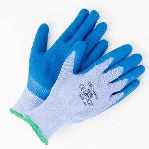GLOVES - POLY COTTON KNIT W/ BLUE HD RUBBER