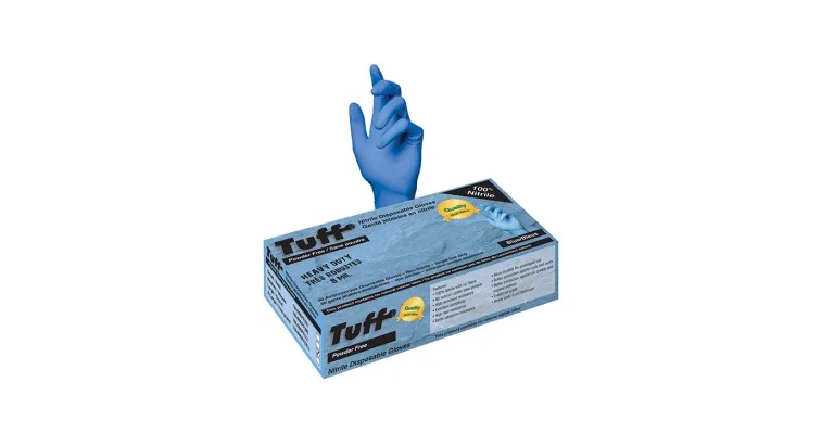 GLOVES DISPOSABLE TUFF NITRILE 8 MIL X-LARGE BLUE (50/BOX)