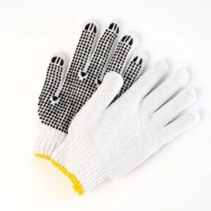GLOVES KNIT W / PLASTIC BLACK DOTS ON PALM LARGE  (DOZ)