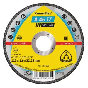 CUTTING WHL 4-1/2" X 1/16" X 7/8" A46TZ TYPE-1