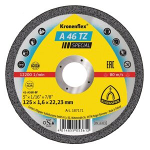 CUT OFF WHL 5" X 1/16" X 7/8" A46TZ T-1