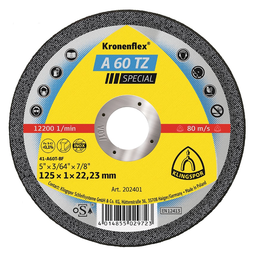 CUT OFF WHL 5" X 0.040 X 7/8" A60TZ TYPE 1