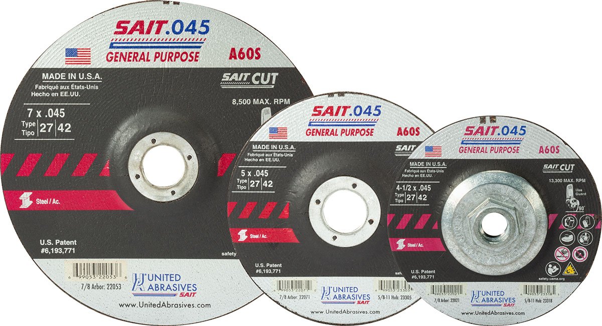 CUT OFF WHL 5" X .045 X 7/8" A60S TYPE 27